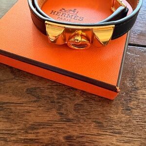 Hermes Black and Gold Men's Belt